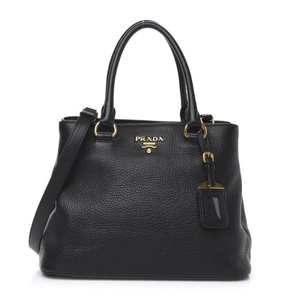 Prada Vitello Daino Tote Black 1 of 12