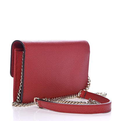 Gucci Dollar Calfskin Interlocking G Chain Wallet Red 3 of 10