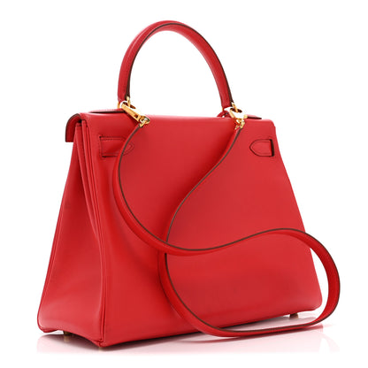 Hermes Swift Kelly Retourne 28 Rouge Vif 3 of 10