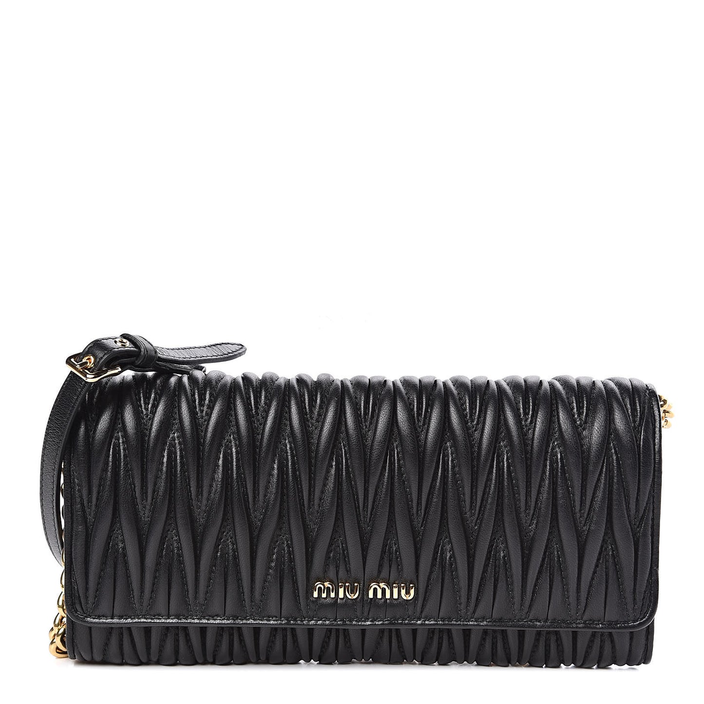 Nappa Matelasse Wallet On Chain Black