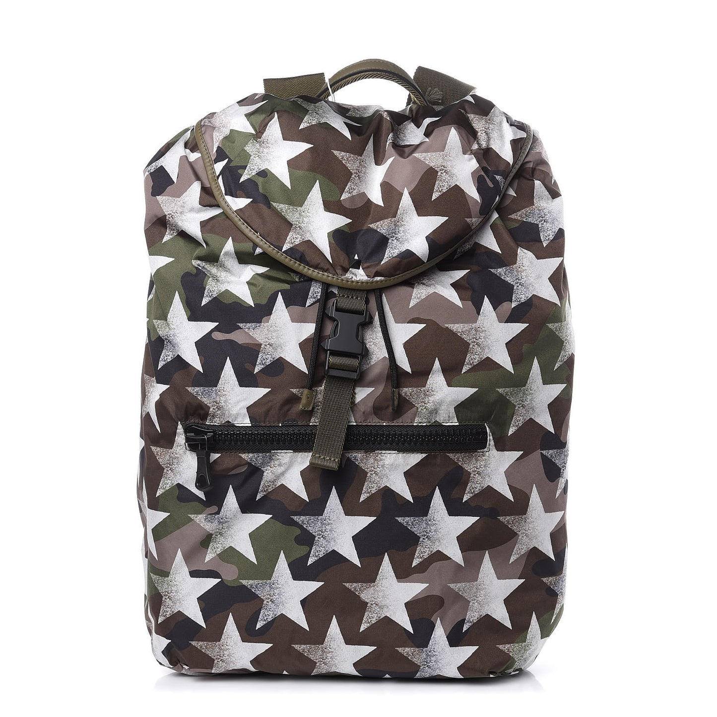 Nylon Camustars Drawstring Backpack Army Green White