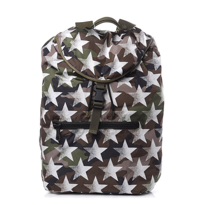 Valentino Garavani Nylon Camustars Drawstring Backpack Army Green White 1 of 9
