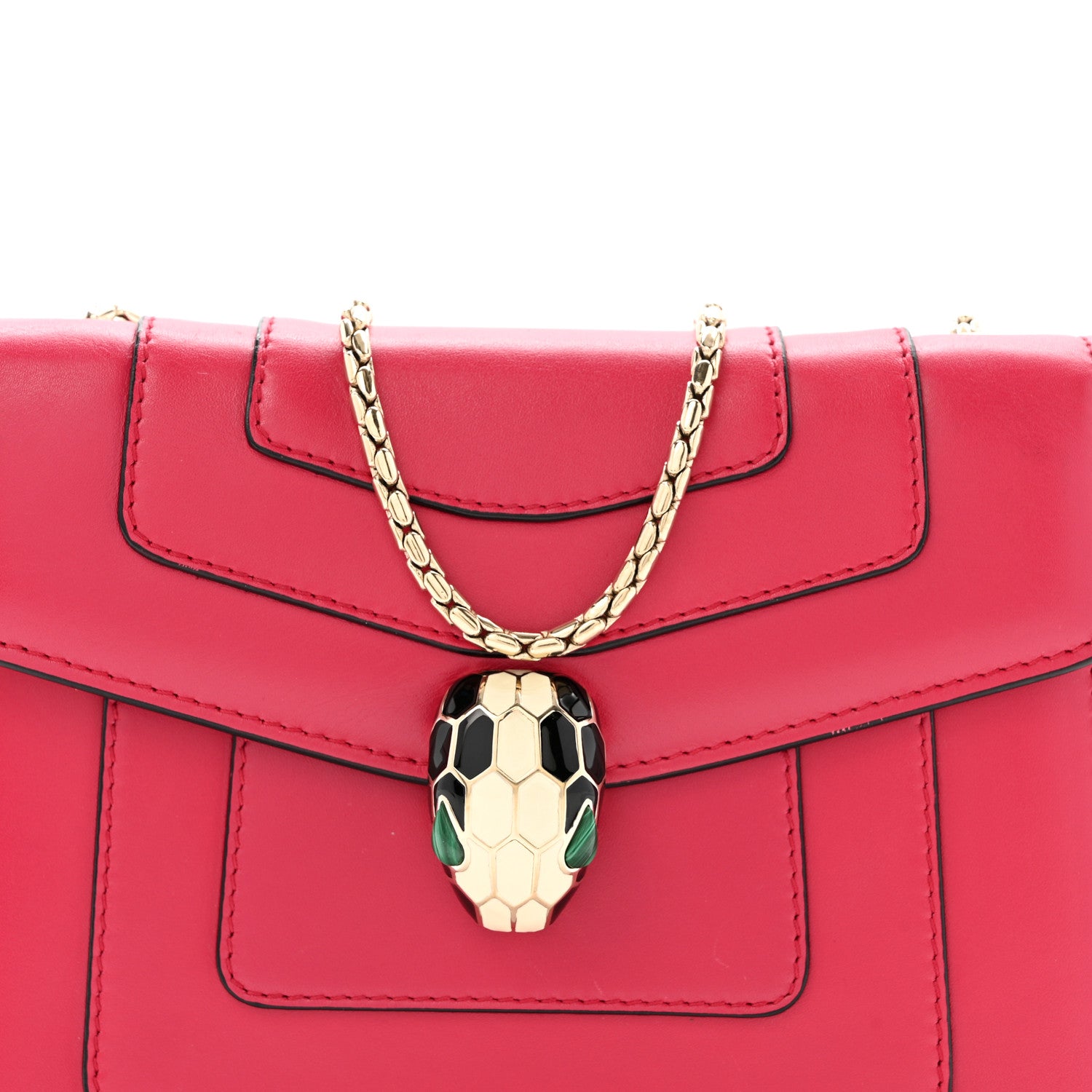 Bulgari Calfskin Small Serpenti Forever Snake Strap Crossbody Bag Pink 8 of 12