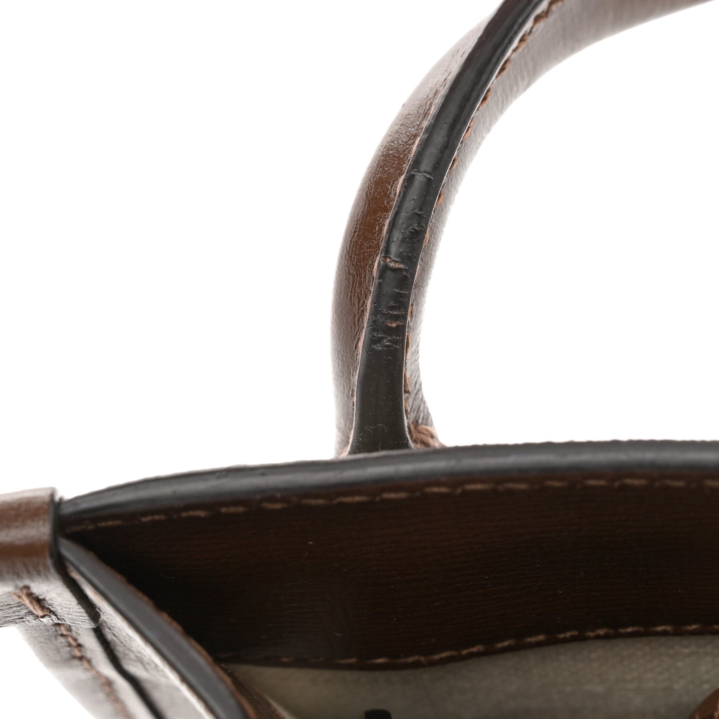 GG Supreme Monogram Azalea Calfskin Mini Retro Interlocking G Tote Bag Beige Ebony Brown Sugar