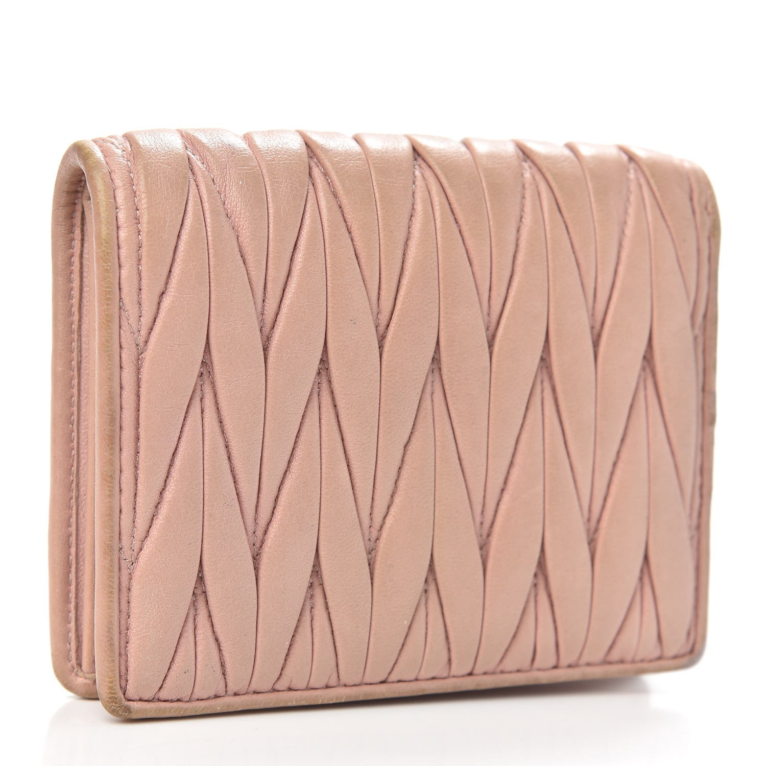 Miu Miu Nappa Matelasse Compact Wallet Orchidea 3 of 12