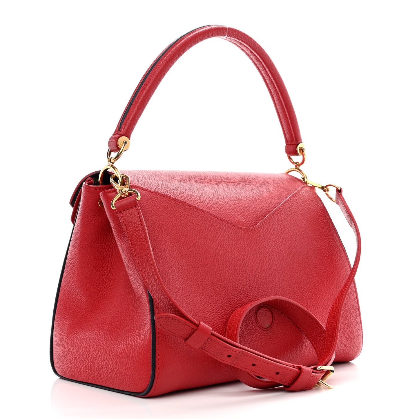 Grained Calfskin Monogram Double V Rubis