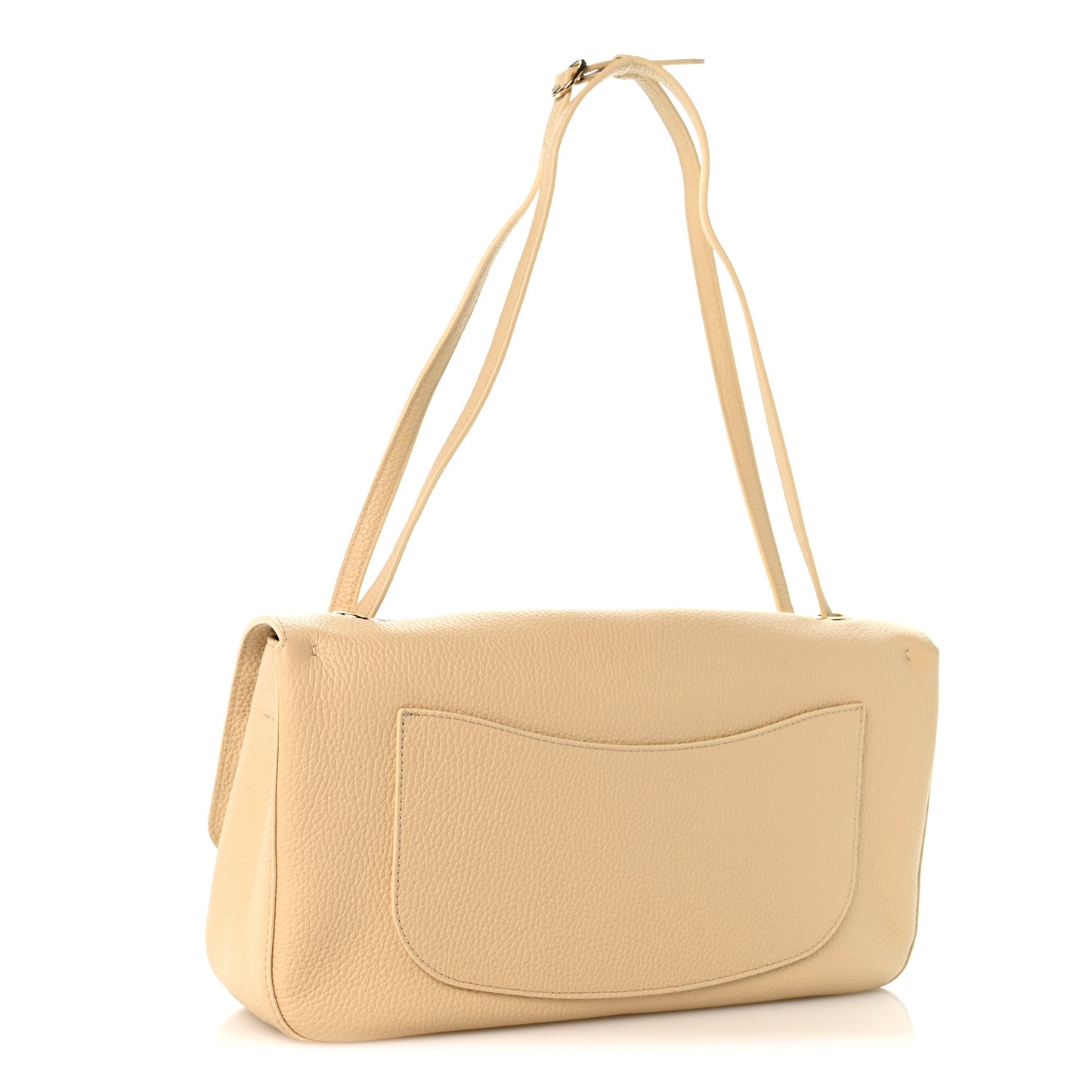 Grained Calfskin Small Souplissimo Maxi Flap Beige