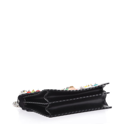 Fendi Vitello Liberty Scalloped Spike Studded Kan I Shoulder Bag Black Multicolor 4 of 7