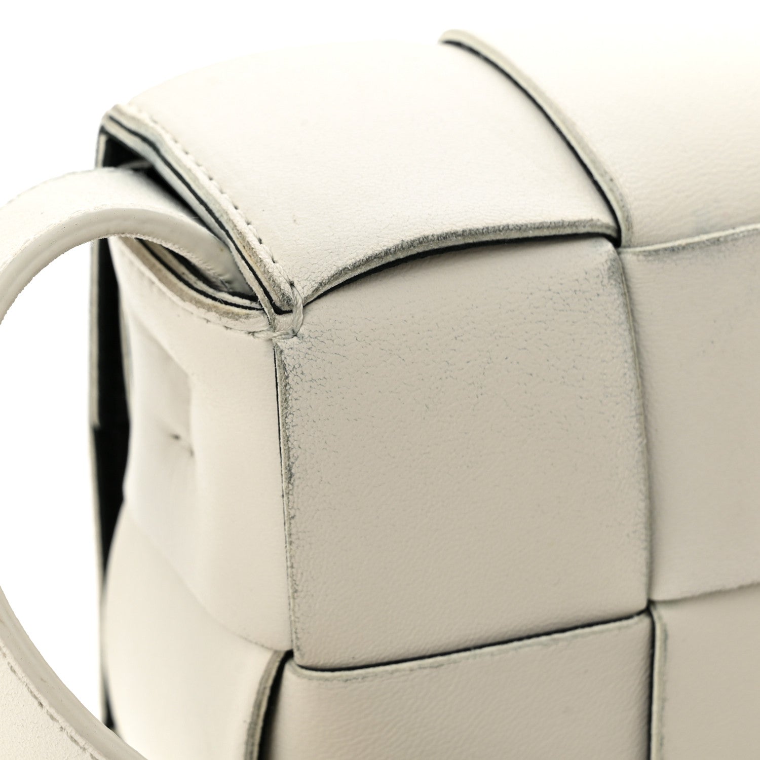 Bottega Veneta Lambskin Maxi Intrecciato Cassette Crossbody Bag White 12 of 13