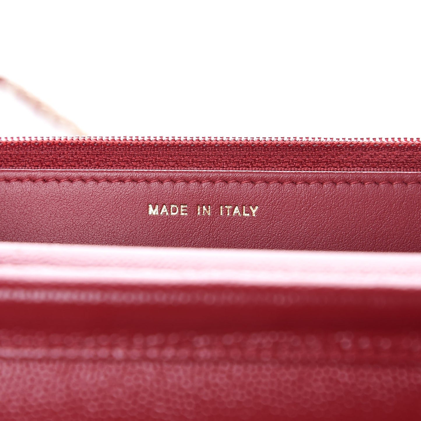 Caviar Quilted Wallet on Chain WOC Red