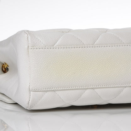 Chanel Caviar Quilted Medium Single Flap White 8 of 10