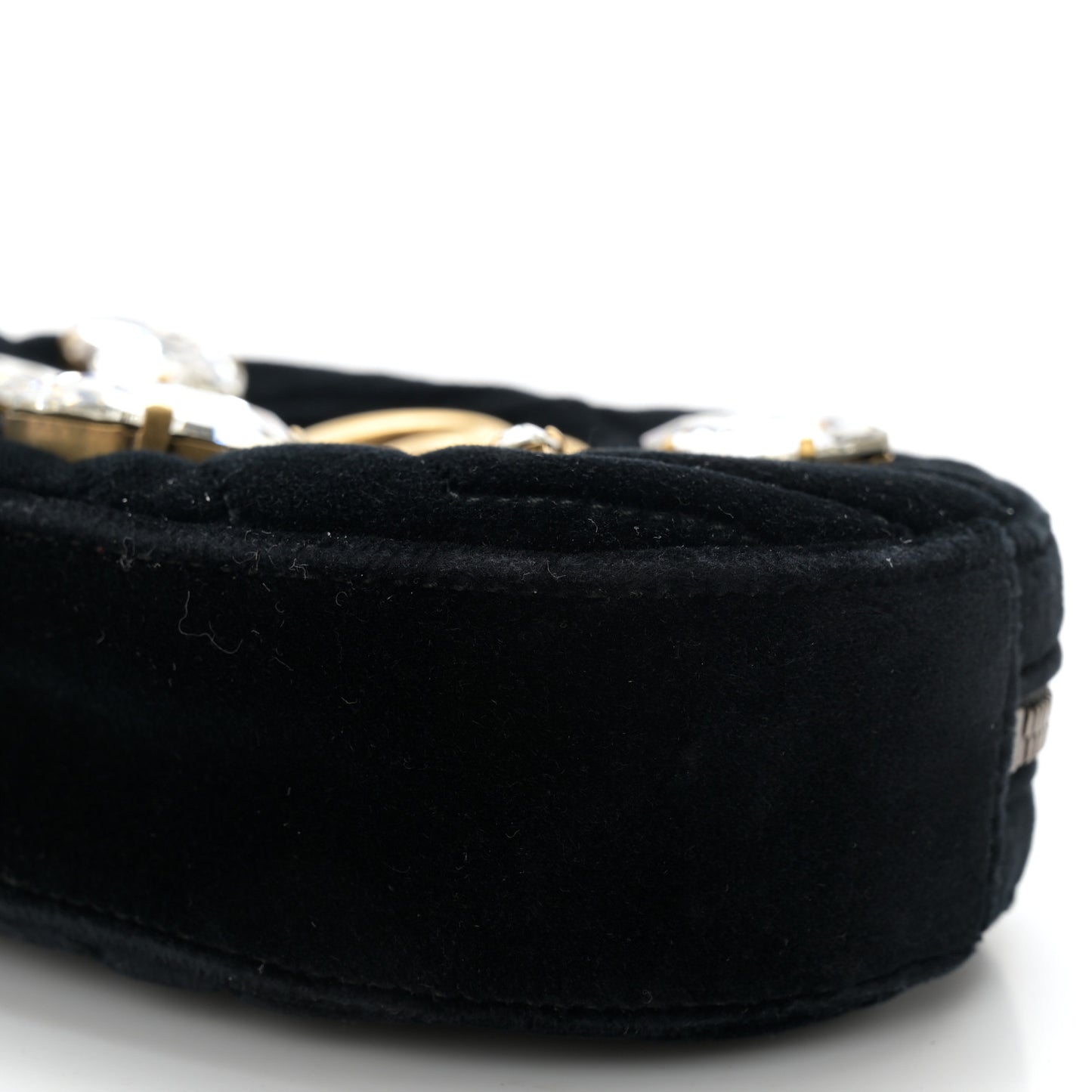 Velvet Matelasse Marquise Crystals GG Marmont Belt Bag 75 30 Black
