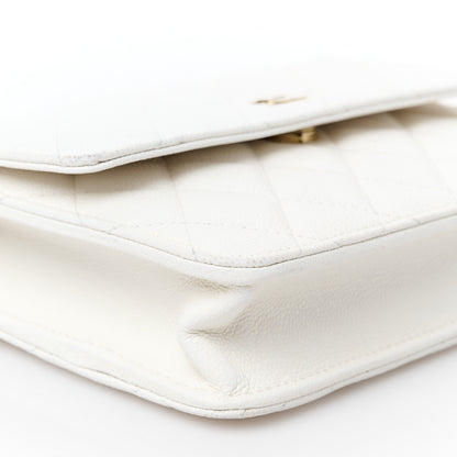 Chanel Caviar Quilted Square Wallet On Chain WOC White 10 of 11