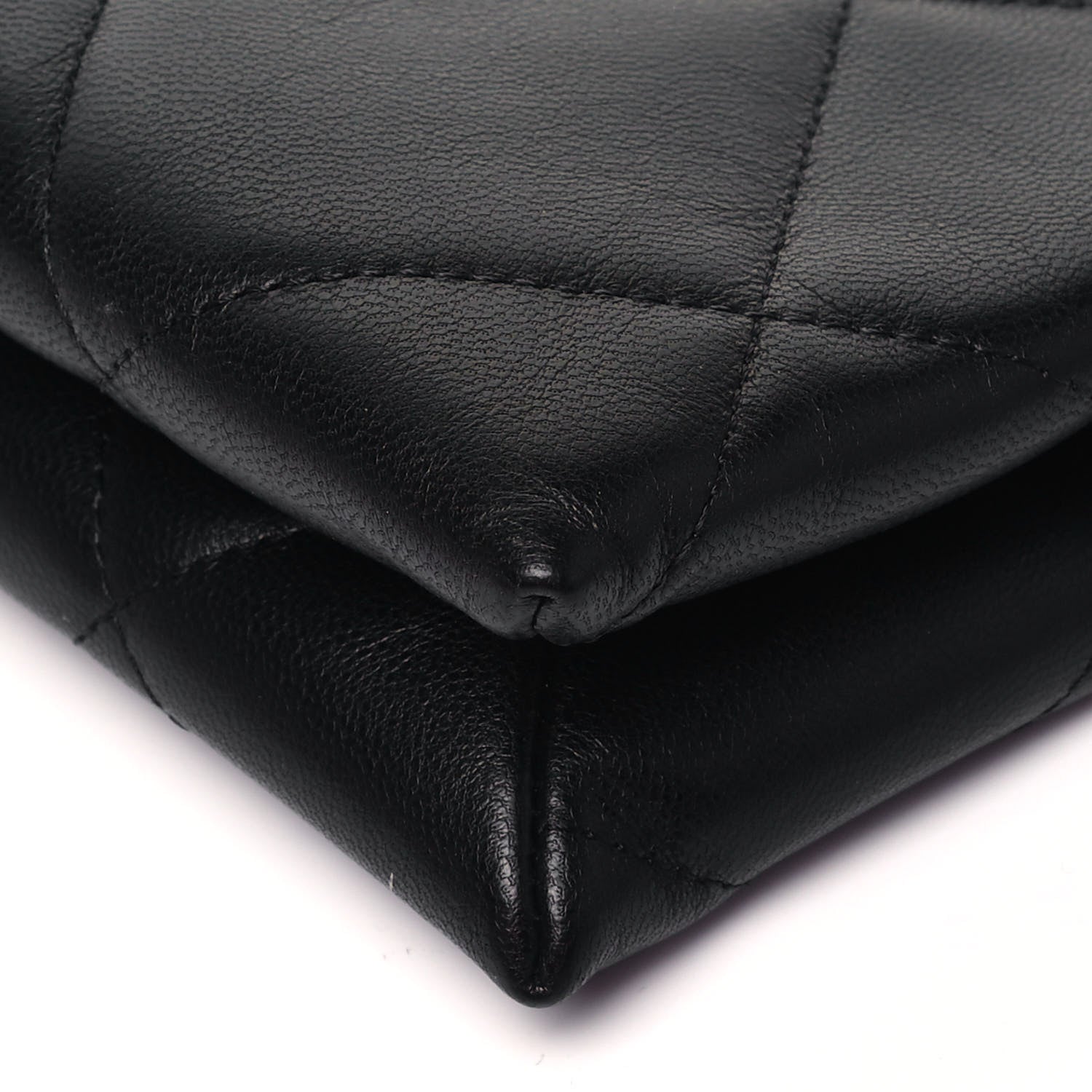 Chanel Shiny Goatskin Quilted Small Chanel 19 Pouch With Handle Black 9 of 11
