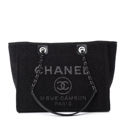 Chanel Lurex Canvas Small Deauville Tote Black 1 of 11