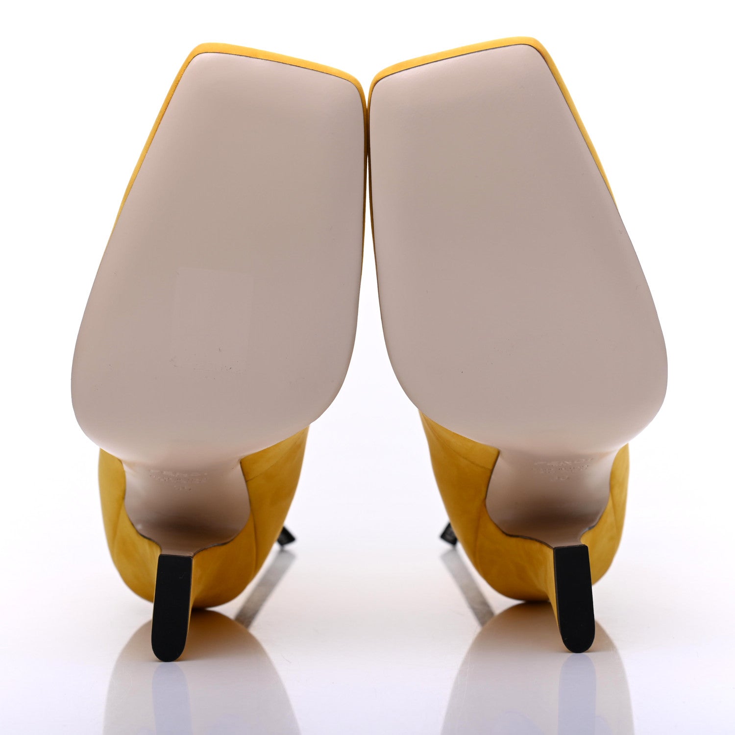 Fendi Nubuck FFreedom High Heel Ankle Boots 36 Yellow 5 of 11