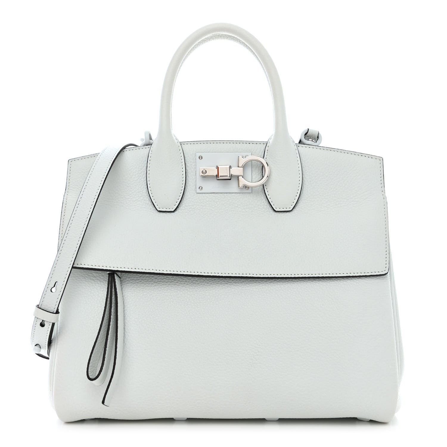 Salvatore Ferragamo Calfskin Medium Studio Bag Light Blue 1 of 13