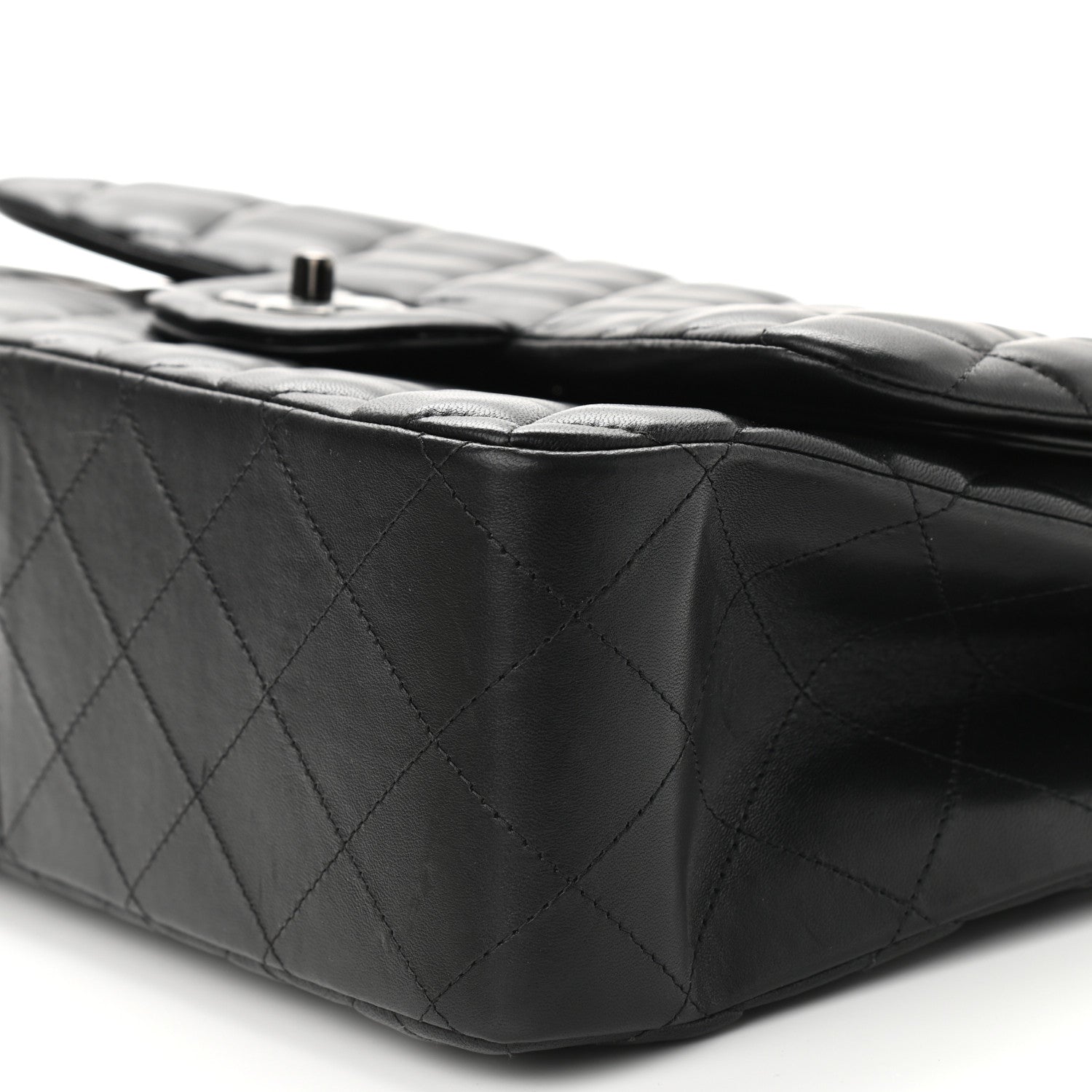 Chanel Lambskin Quilted Jumbo Double Flap So Black 6 of 11