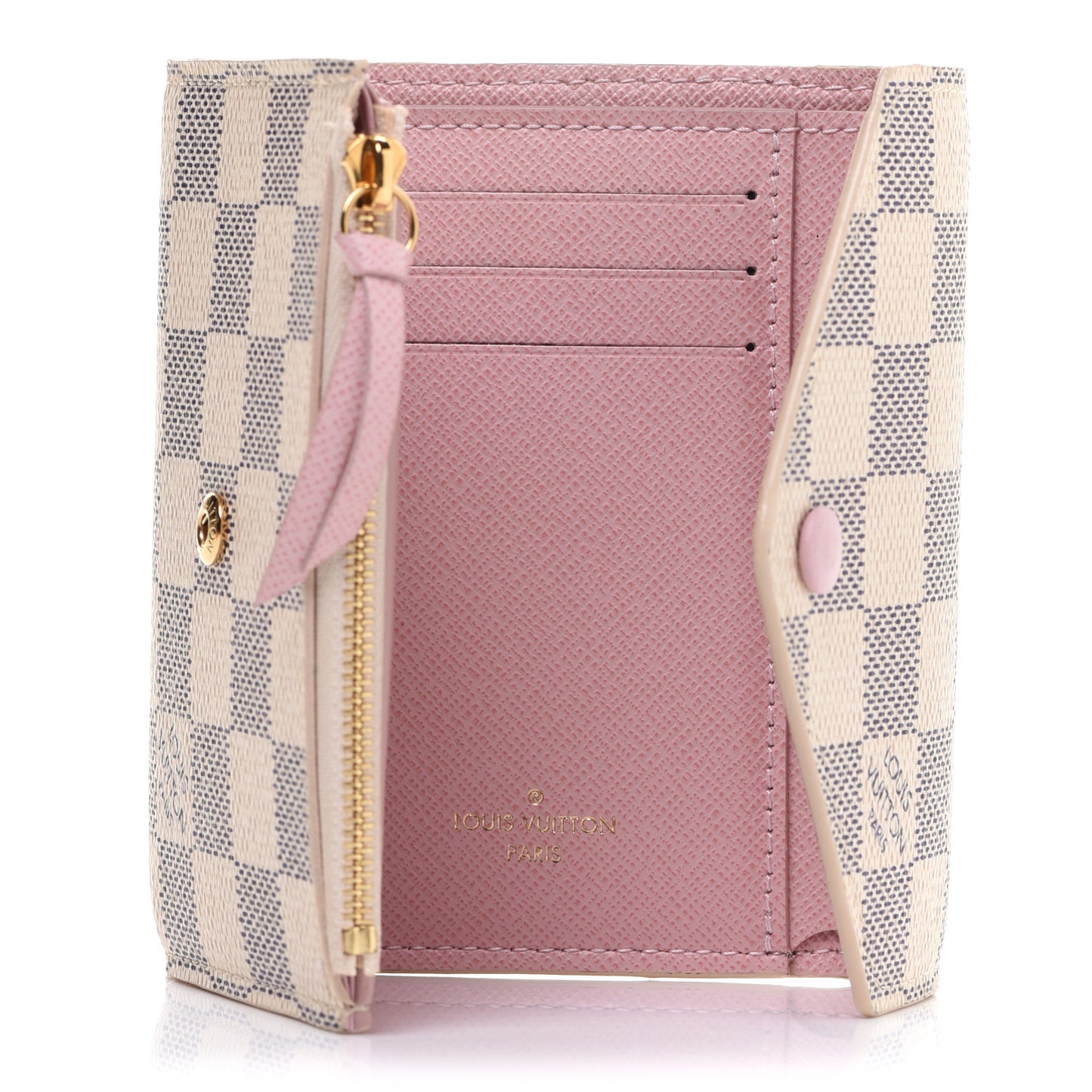 Damier Azur Victorine Wallet Rose Ballerine