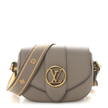 Louis Vuitton Grained Calfskin LV Pont 9 Soft PM Gris 1 of 9