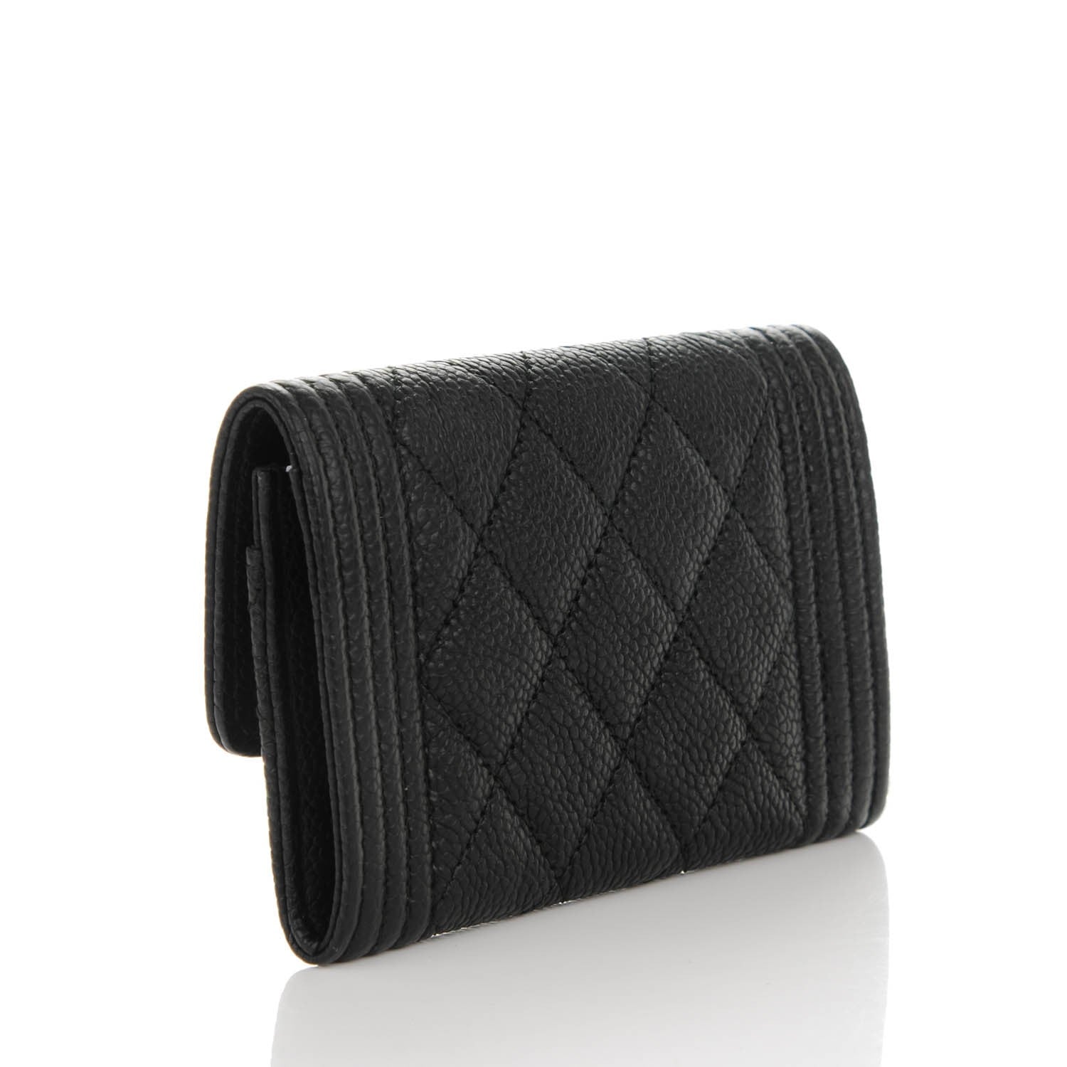 Chanel Caviar Quilted Boy Card Holder Wallet Black 3 of 8