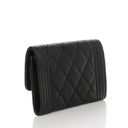 Chanel Caviar Quilted Boy Card Holder Wallet Black 3 of 8