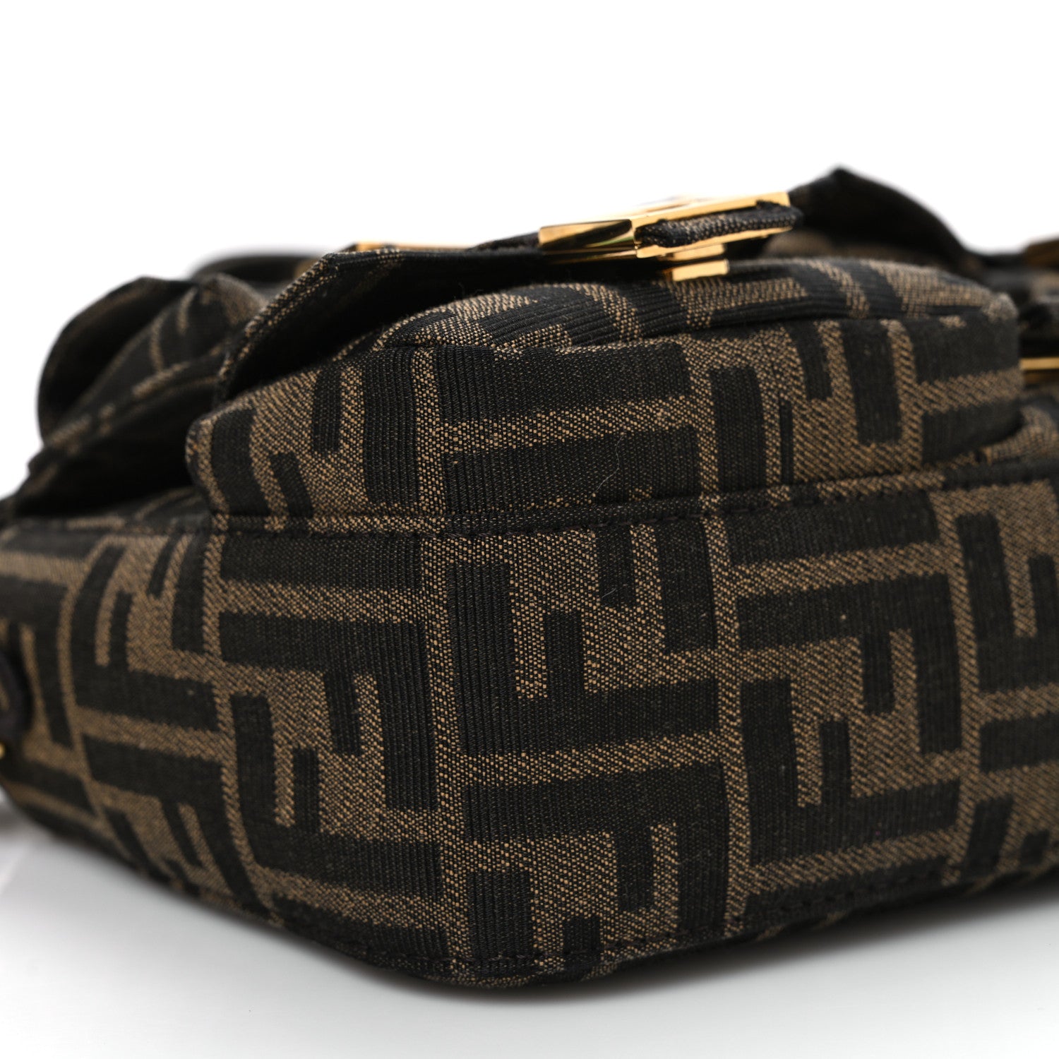 Fendi Fabric Jacquard FF 1974 Multipocket Baguette Tobacco Moro