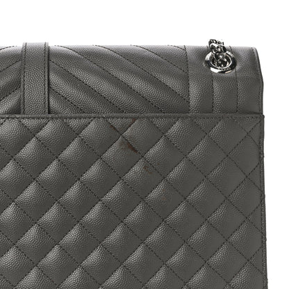 Saint Laurent Grain De Poudre Textured Mixed Matelasse Large Triquilt Monogram Satchel Earth 16 of 16
