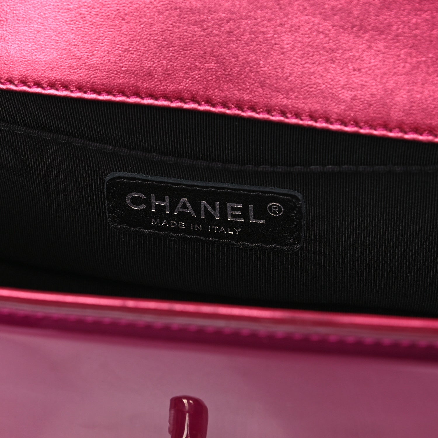 Chanel Metallic Patent Calfskin Quilted Small Boy Flap Pink 5 of 13