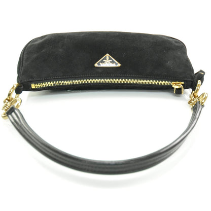 Prada Suede Box Shoulder Bag Black 5 of 8