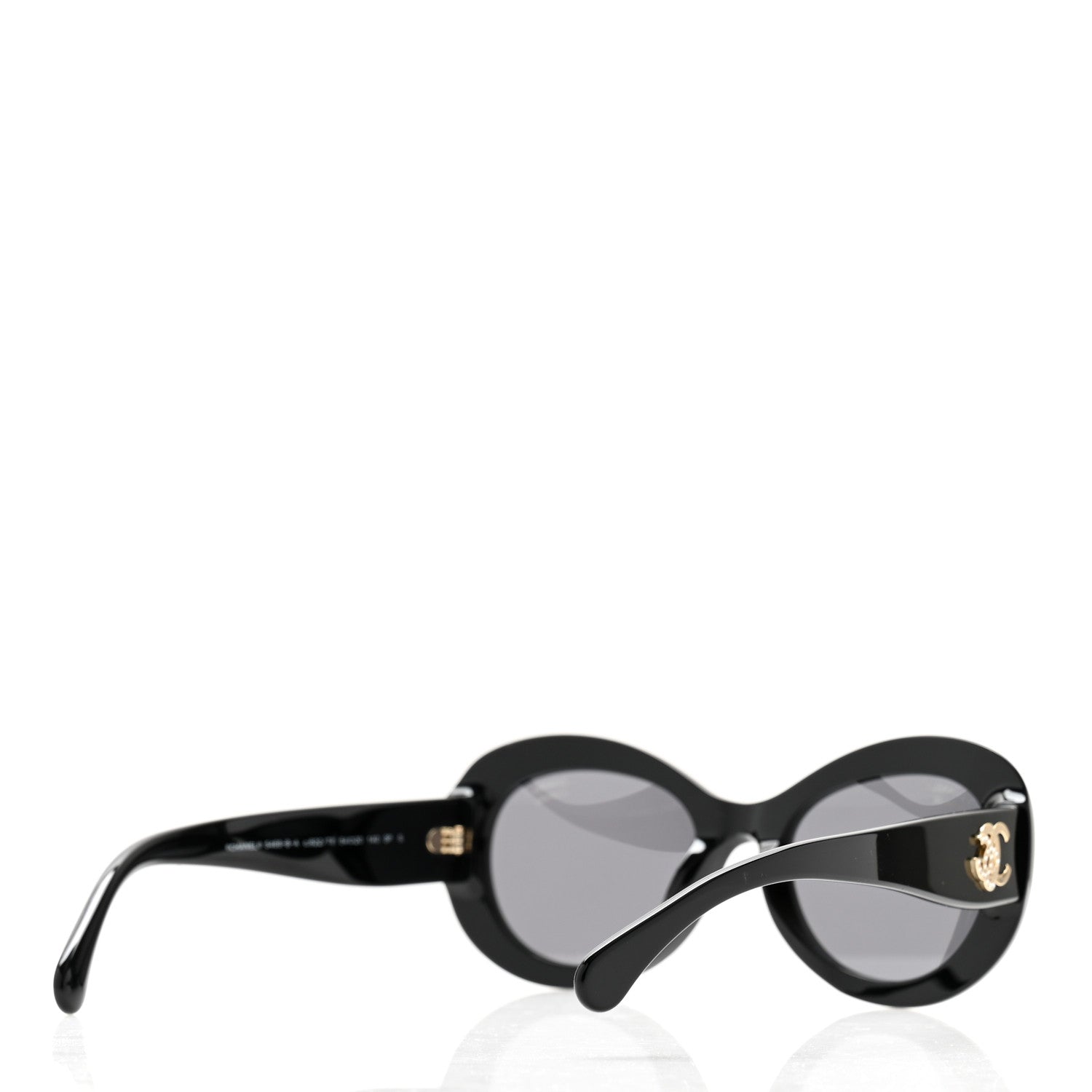 Chanel Acetate Polarized Oval CC Sunglasses 5469-B-A Black 4 of 8