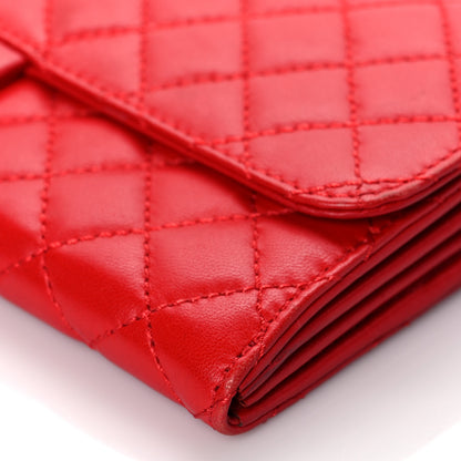 Chanel Lambskin Quilted Chain Clutch Flap Red 10 of 10