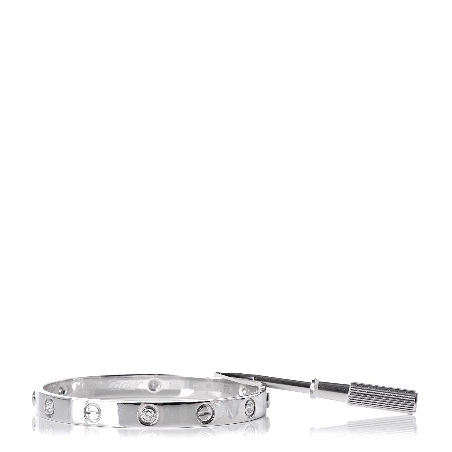 Cartier 18K White Gold 6 Diamond LOVE Bracelet 16 5 of 5