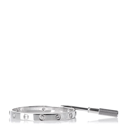 Cartier 18K White Gold 6 Diamond LOVE Bracelet 16 5 of 5