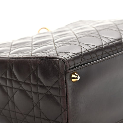 Christian Dior Lambskin Cannage Large Lady Dior Dark Brown 18 of 20