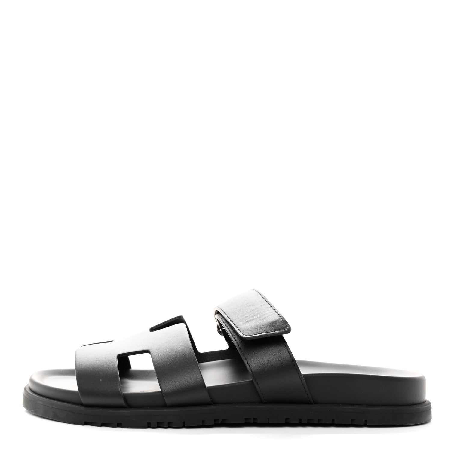 Hermes Calfskin Womens Chypre Sandals 41 Black 1 of 8