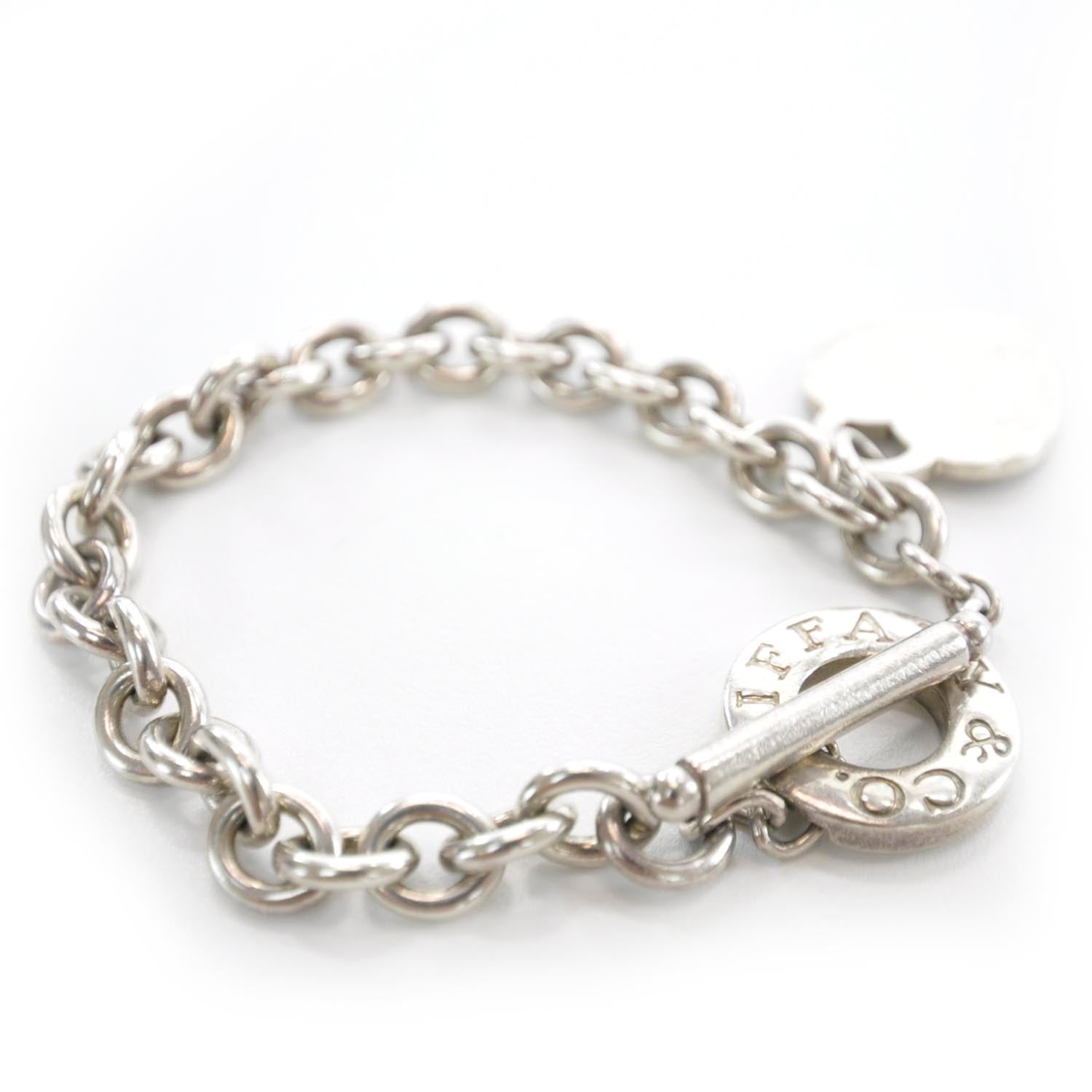 Tiffany Sterling Silver Heart Tag Charm Bracelet 3 of 4