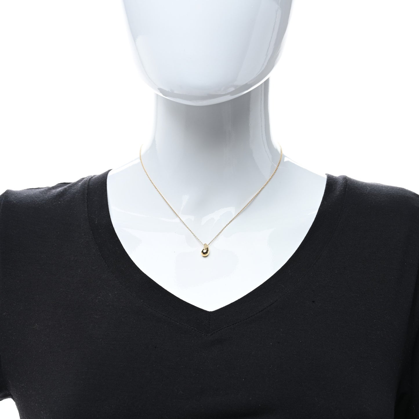 18K Yellow Gold 12mm Elsa Peretti Teardrop Pendant Necklace
