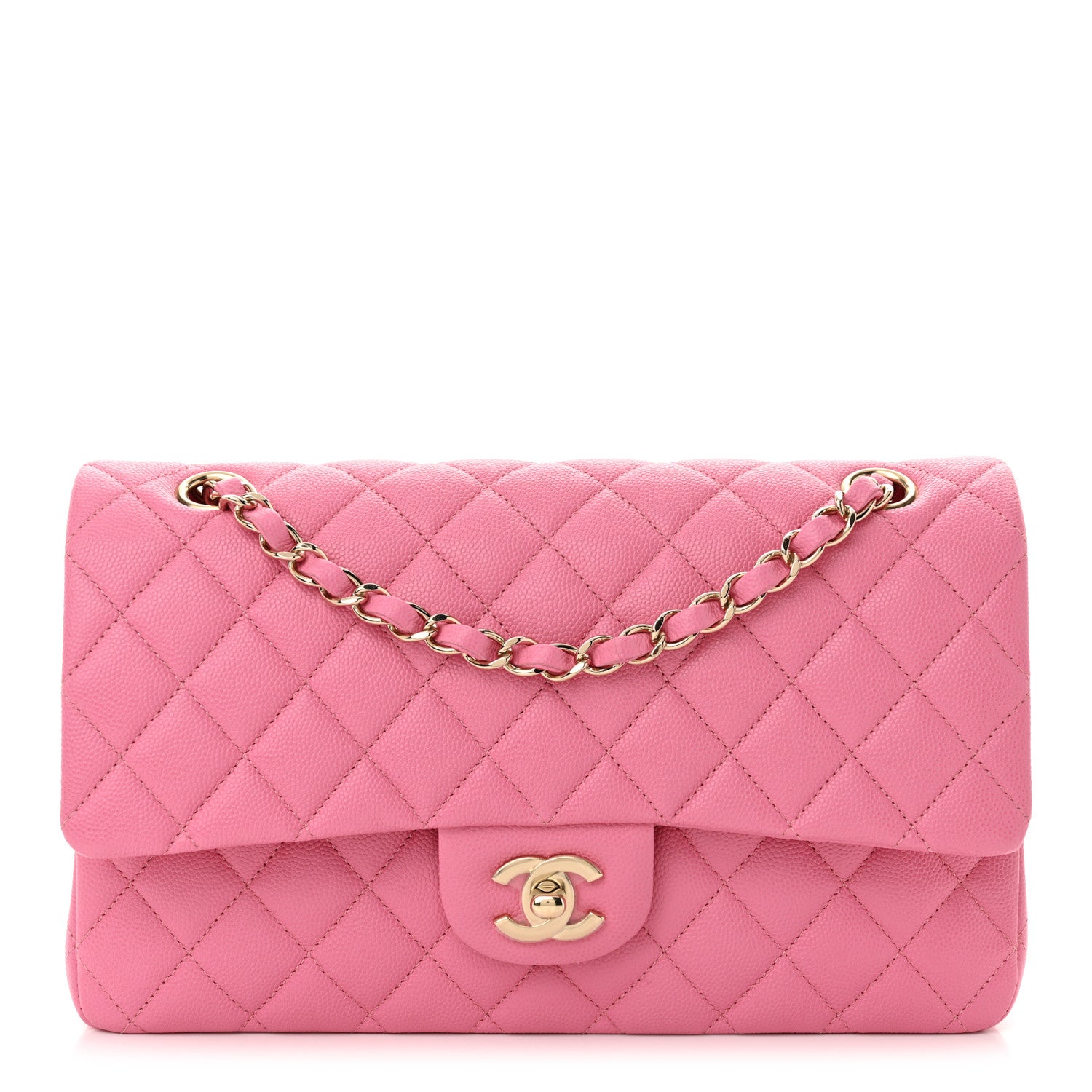 Chanel Caviar Quilted Medium Double Flap Pink 1 of 12
