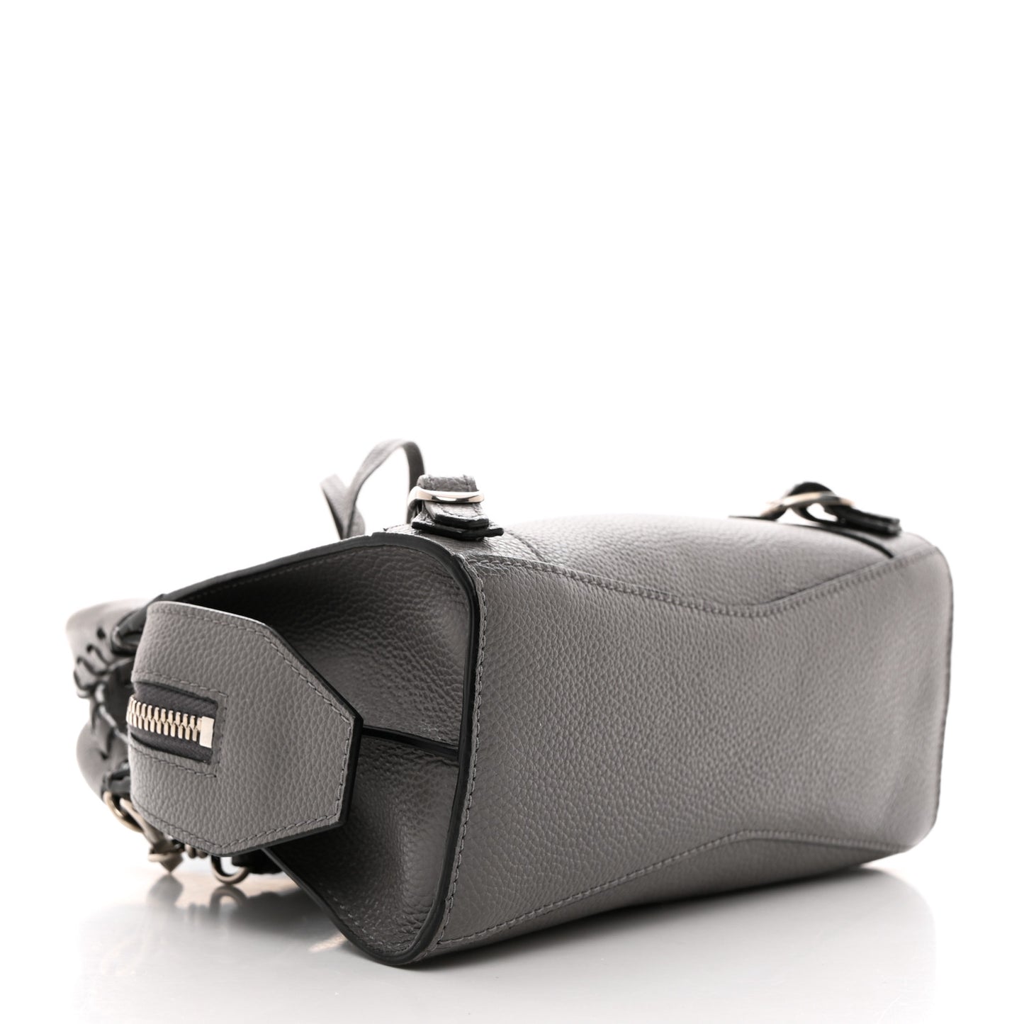 Grained Calfskin Neo Classic Silver Hardware Mini City Dark Grey
