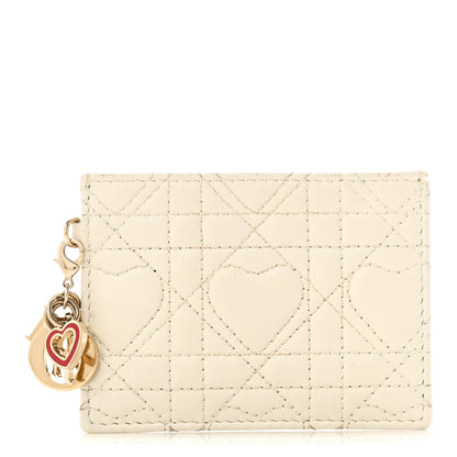 Christian Dior Lambskin Cannage DiorAmour Lady Dior Card Holder White 1 of 7