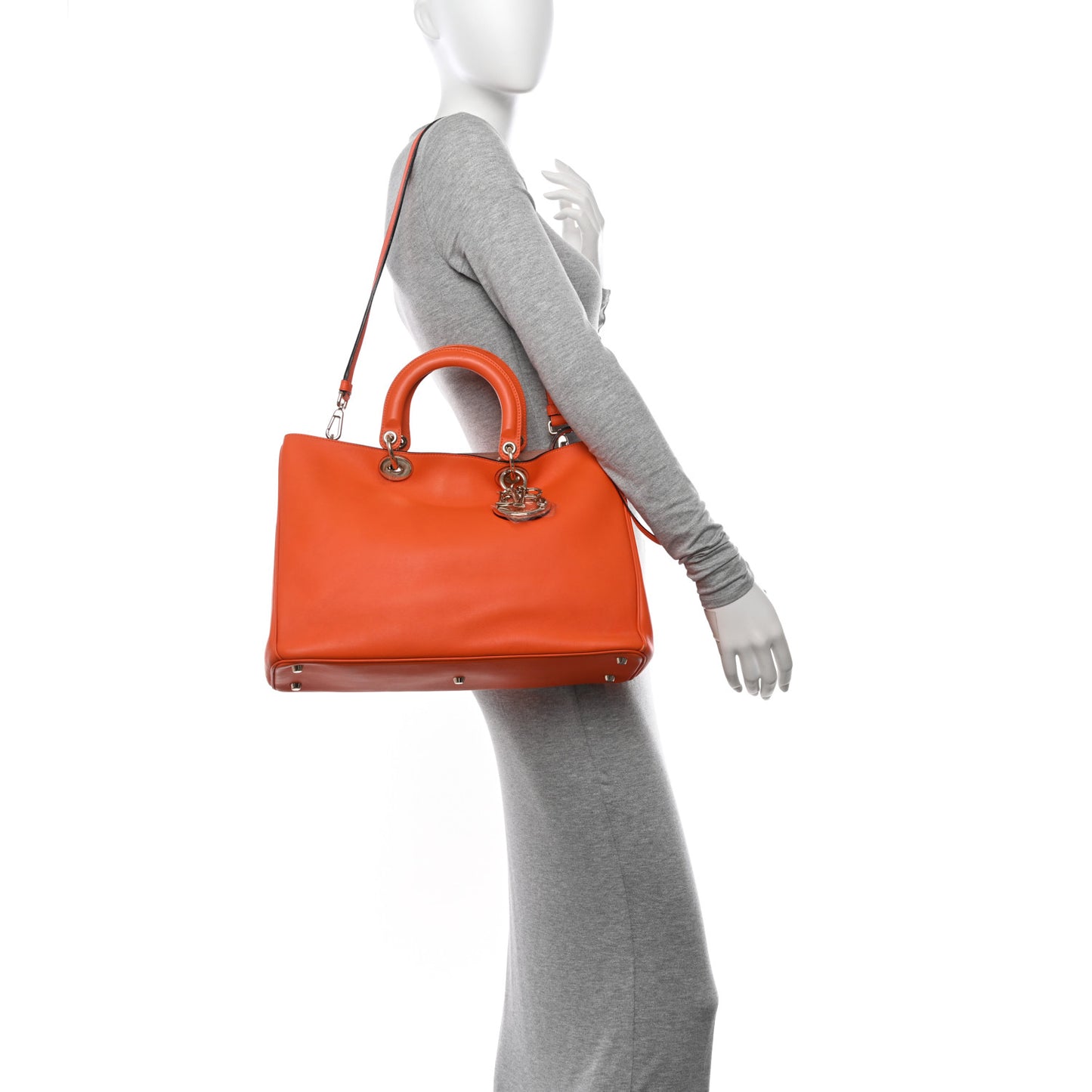 Smooth Calfskin Large Diorissimo Tote Orange