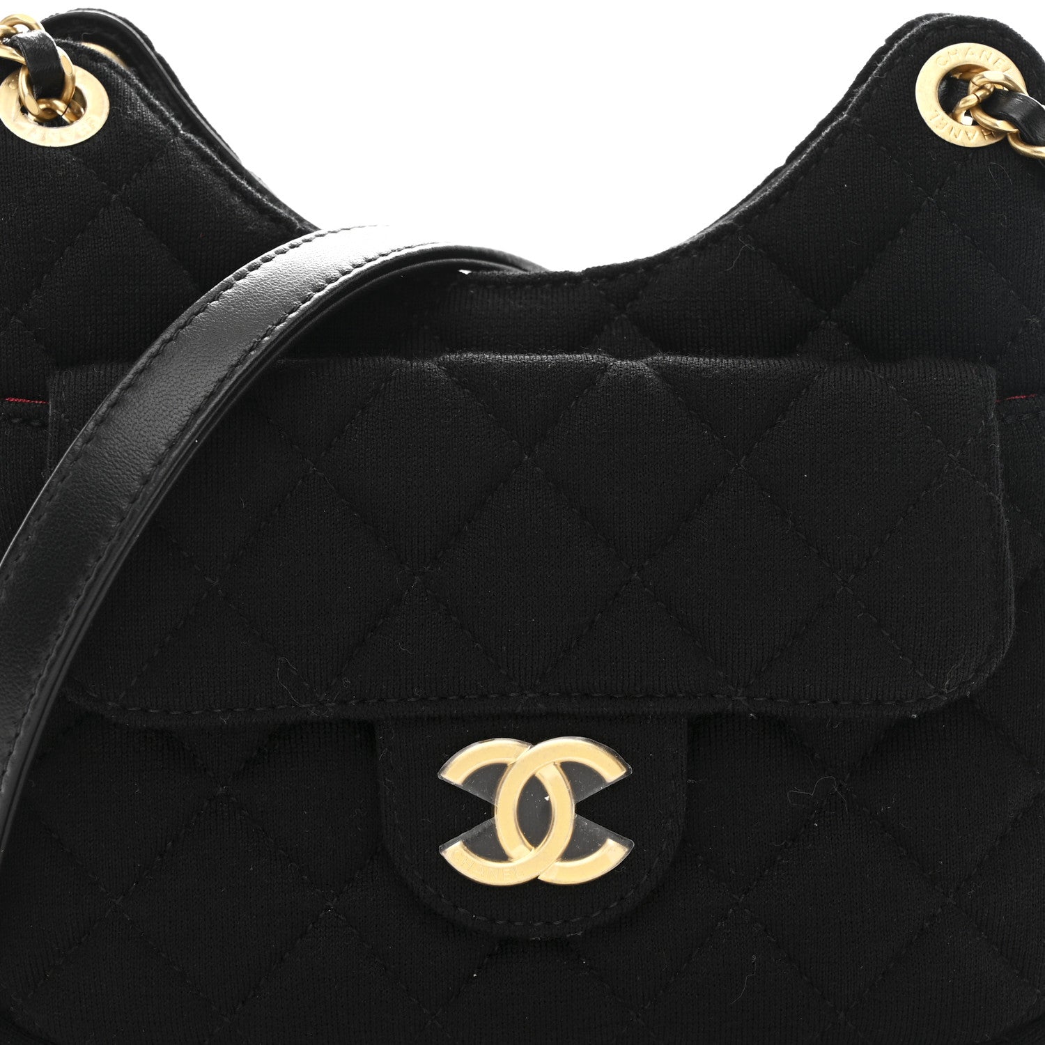 Chanel Jersey Quilted Small Wavy CC Hobo Black 8 of 11