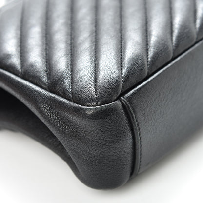 Saint Laurent Sheepskin Matelasse Chevron Monogram Medium College Bag Black 14 of 16
