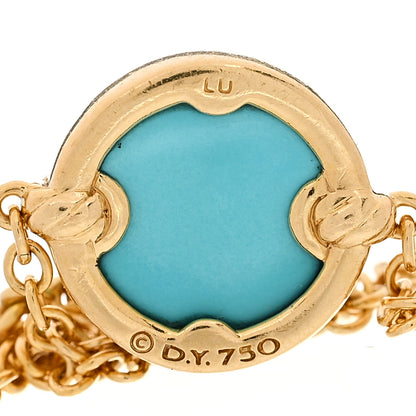 David Yurman DAVID YURMAN 18K Yellow Gold Diamond Turquoise Petite Elements Bracelet 3 of 3