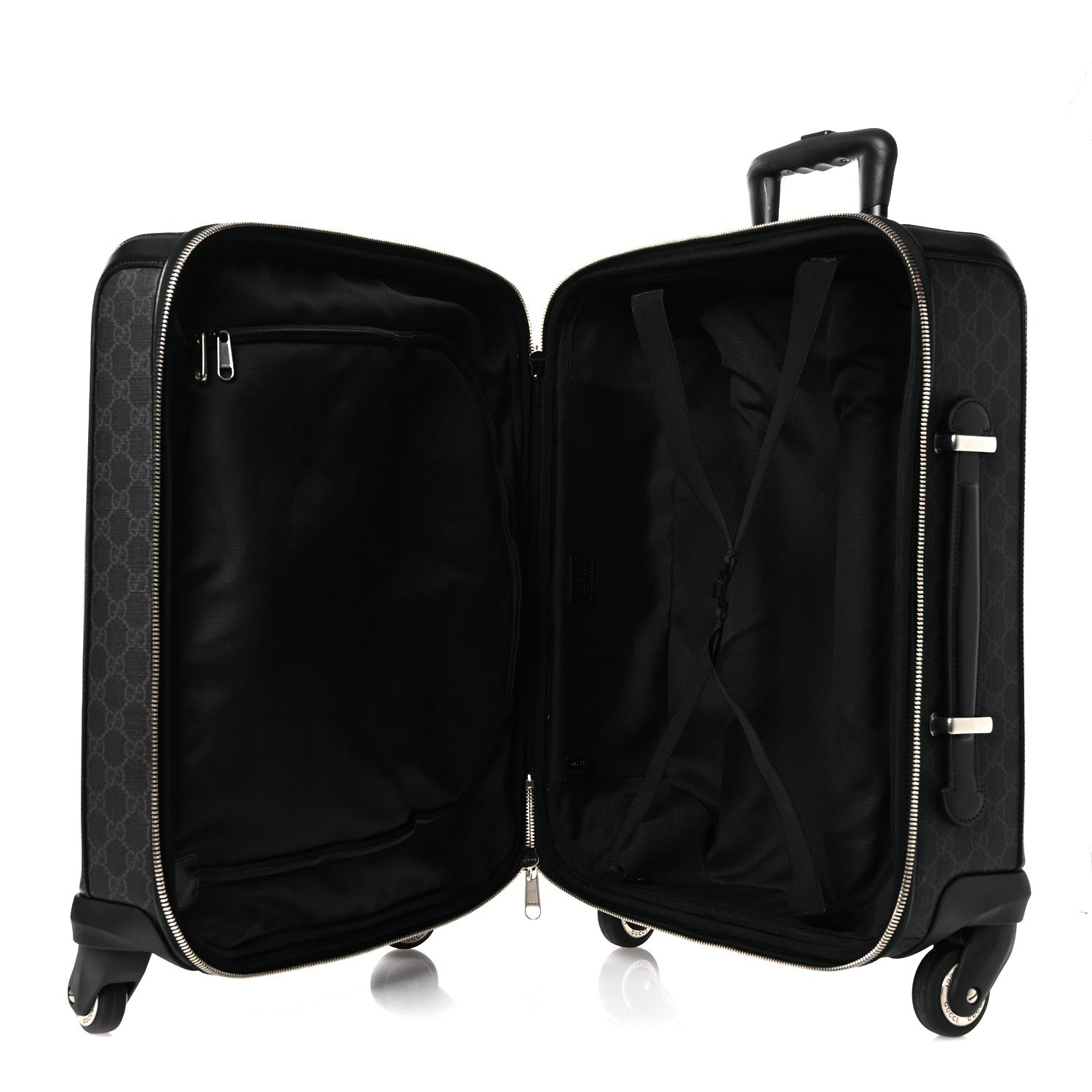 Gucci GG Supreme Monogram Calfskin Carry On Trolley Black 4 of 10