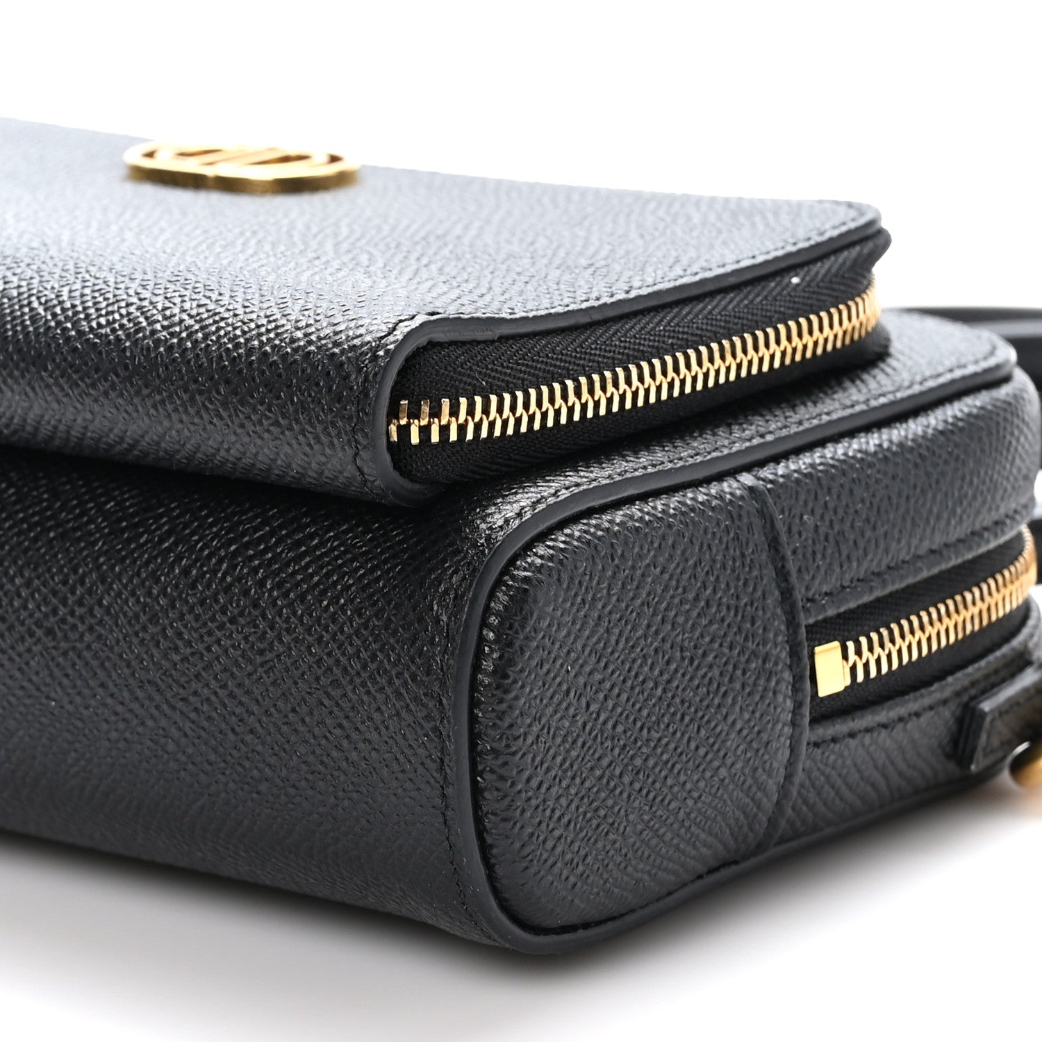 Christian Dior Grained Calfskin Caro Double Pouch Black 11 of 11