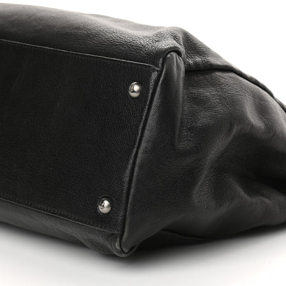 Fendi Goatskin Zucca Large Peekaboo Iconic Satchel Black Tobacco 8 of 8