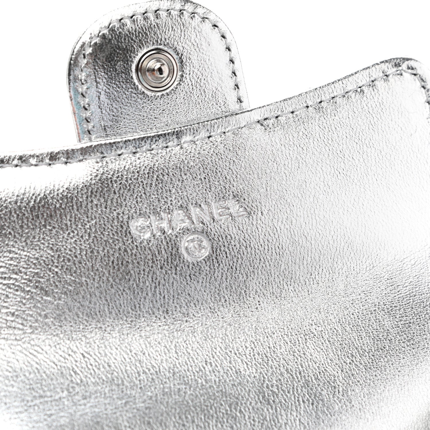 Chanel Gradient Metallic Calfskin Quilted Flap Card Holder Wallet Silver Blue Yellow Purple 6 of 9