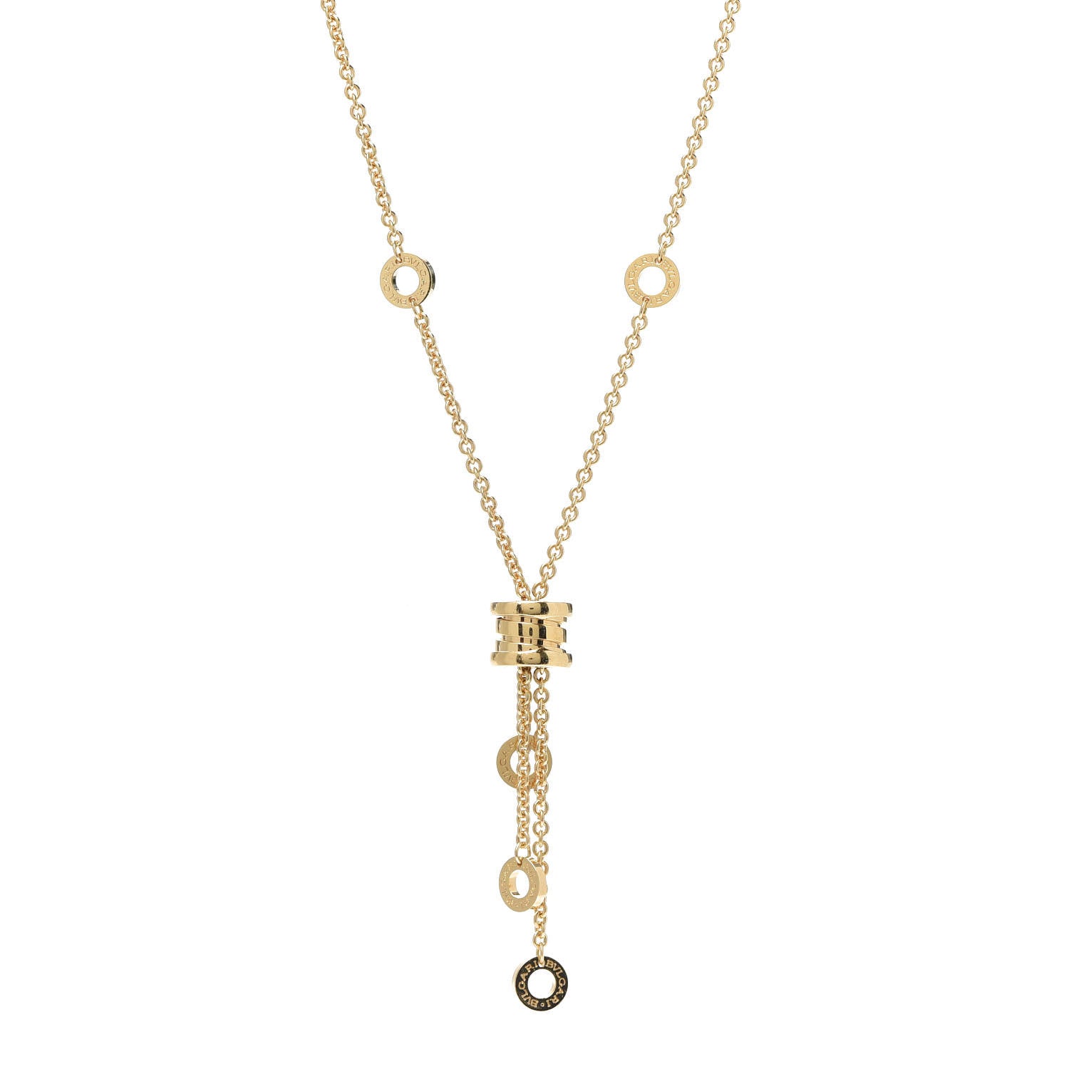 Bulgari 18K Yellow Gold B.Zero1 Lavalier Necklace 1 of 7